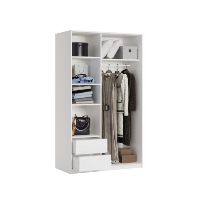 Szafa Przesuwna VARO 120 cm z Lustrem Szafa Dwudrzwiowa z Szufladami