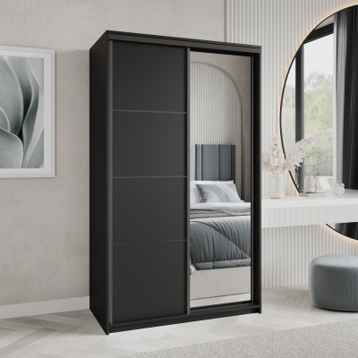 Szafa Przesuwna VARO 120 cm z Lustrem Szafa Dwudrzwiowa z Szufladami