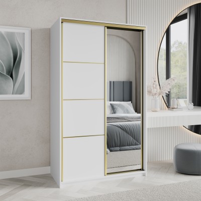 Szafa Przesuwna VARO 120 cm z Lustrem Szafa Dwudrzwiowa z Szufladami