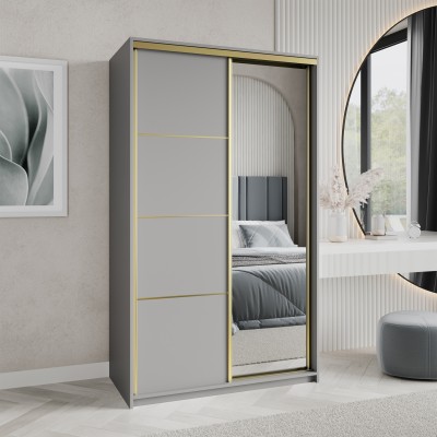 Szafa Przesuwna VARO 120 cm z Lustrem Szafa Dwudrzwiowa z Szufladami