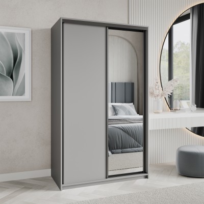 Szafa Przesuwna TAVI 120 cm z Lustrem Szafa Dwudrzwiowa z Szufladami