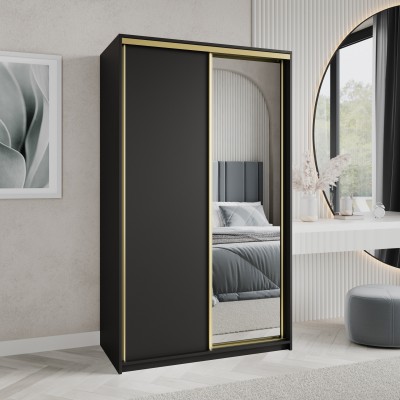 Szafa Przesuwna TAVI 120 cm z Lustrem Szafa Dwudrzwiowa z Szufladami