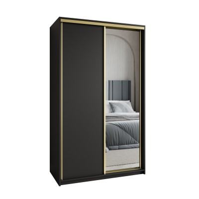 Szafa Przesuwna TAVI 120 cm z Lustrem Szafa Dwudrzwiowa z Szufladami