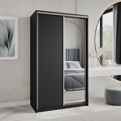 Szafa Przesuwna TAVI 120 cm z Lustrem Szafa Dwudrzwiowa z Szufladami