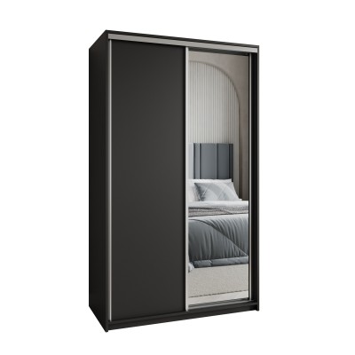 Szafa Przesuwna TAVI 120 cm z Lustrem Szafa Dwudrzwiowa z Szufladami