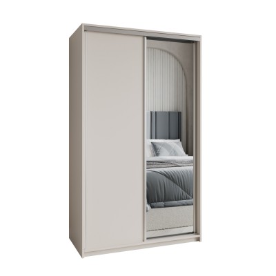 Szafa Przesuwna TAVI 120 cm z Lustrem Szafa Dwudrzwiowa z Szufladami
