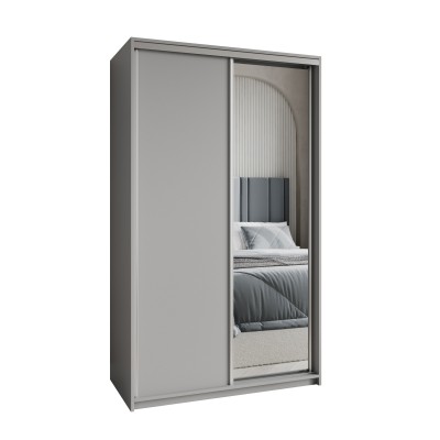 Szafa Przesuwna TAVI 120 cm z Lustrem Szafa Dwudrzwiowa z Szufladami
