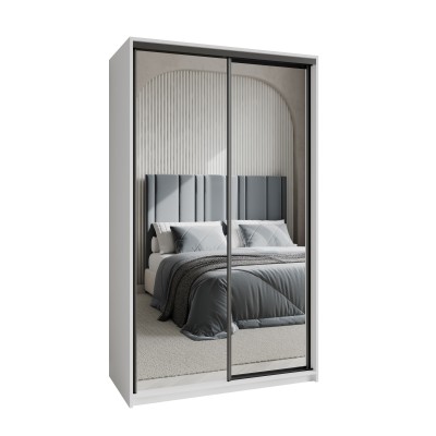 Szafa Przesuwna RIEN 120 cm z Lustrem Szafa Dwudrzwiowa z Szufladami