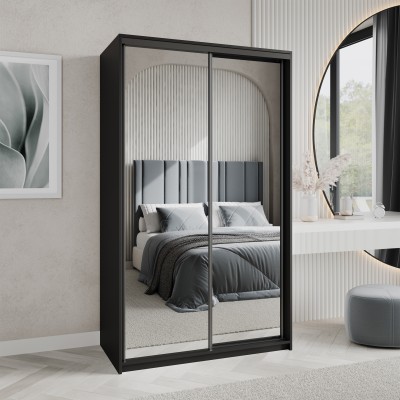 Szafa Przesuwna RIEN 120 cm z Lustrem Szafa Dwudrzwiowa z Szufladami