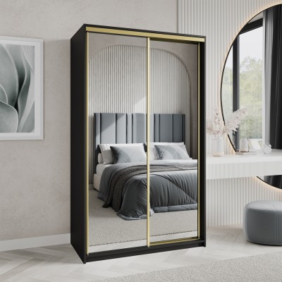 Szafa Przesuwna RIEN 120 cm z Lustrem Szafa Dwudrzwiowa z Szufladami