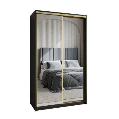 Szafa Przesuwna RIEN 120 cm z Lustrem Szafa Dwudrzwiowa z Szufladami