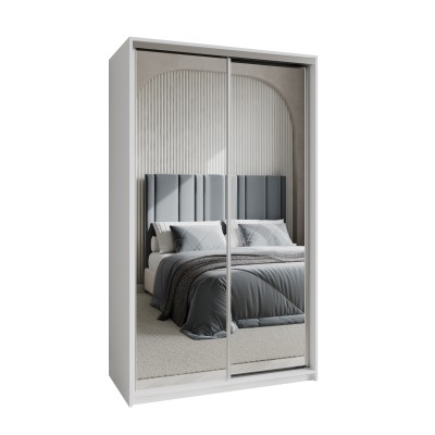 Szafa Przesuwna RIEN 120 cm z Lustrem Szafa Dwudrzwiowa z Szufladami