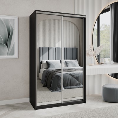 Szafa Przesuwna RIEN 120 cm z Lustrem Szafa Dwudrzwiowa z Szufladami