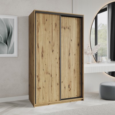 Szafa Przesuwna NISSE 120 cm Szafa Dwudrzwiowa z Szufladami