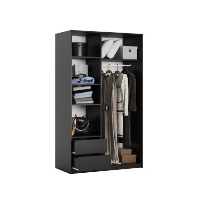 Szafa Przesuwna NISSE 120 cm Szafa Dwudrzwiowa z Szufladami