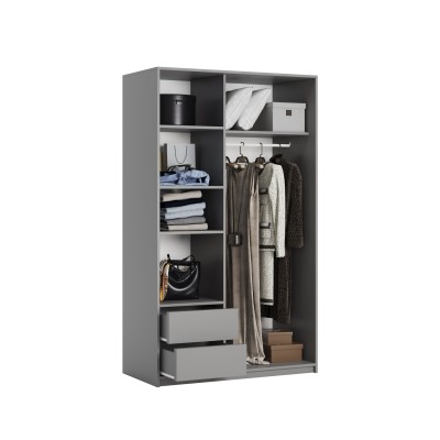 Szafa Przesuwna NISSE 120 cm Szafa Dwudrzwiowa z Szufladami