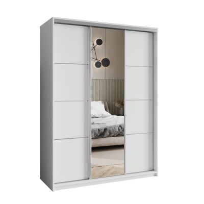 Szafa Przesuwna VARO 150 cm z Lustrem Szafa Trzydrzwiowa z Szufladami