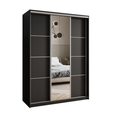 Szafa Przesuwna VARO 150 cm z Lustrem Szafa Trzydrzwiowa z Szufladami