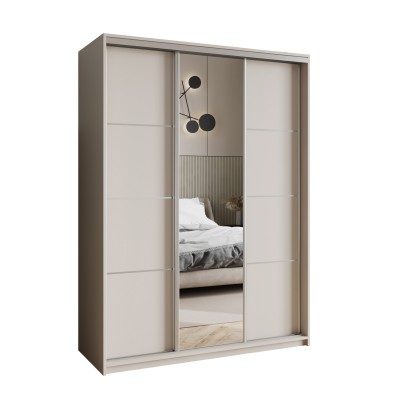 Szafa Przesuwna VARO 150 cm z Lustrem Szafa Trzydrzwiowa z Szufladami