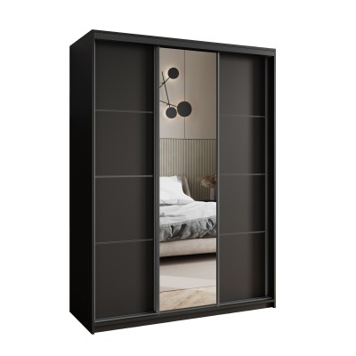 Szafa Przesuwna VARO 150 cm z Lustrem Szafa Trzydrzwiowa z Szufladami