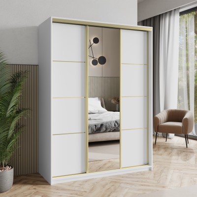 Szafa Przesuwna VARO 150 cm z Lustrem Szafa Trzydrzwiowa z Szufladami