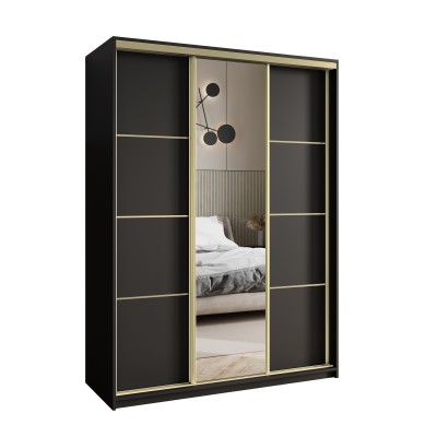 Szafa Przesuwna VARO 150 cm z Lustrem Szafa Trzydrzwiowa z Szufladami