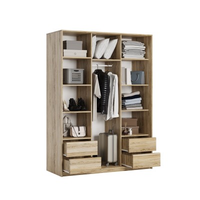 Szafa Przesuwna VARO 150 cm z Lustrem Szafa Trzydrzwiowa z Szufladami