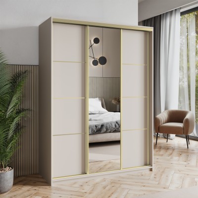 Szafa Przesuwna VARO 150 cm z Lustrem Szafa Trzydrzwiowa z Szufladami