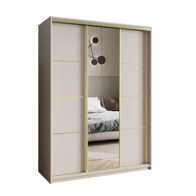 Szafa Przesuwna VARO 150 cm z Lustrem Szafa Trzydrzwiowa z Szufladami