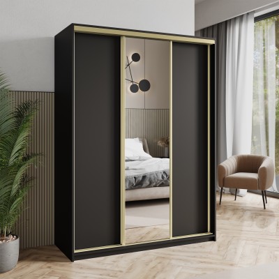 Szafa Przesuwna TAVI 150 cm z Lustrem Szafa Trzydrzwiowa z Szufladami