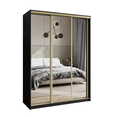 Szafa Przesuwna RIEN 150 cm z Lustrem Szafa Trzydrzwiowa z Szufladami