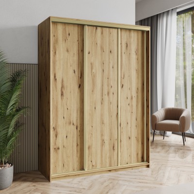 Szafa Przesuwna NISSE 150 cm Szafa Trzydrzwiowa z Szufladami