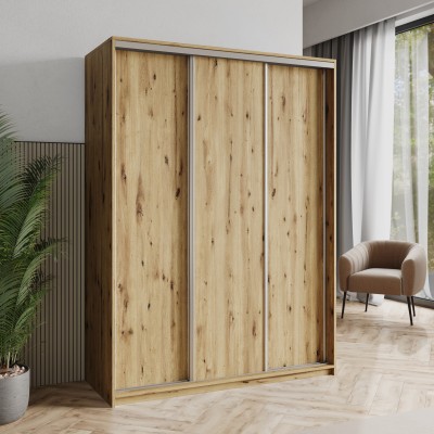 Szafa Przesuwna NISSE 150 cm Szafa Trzydrzwiowa z Szufladami