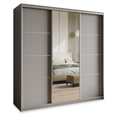 Szafa Przesuwna VARO 200 cm z Lustrem Szafa Trzydrzwiowa z Szufladami