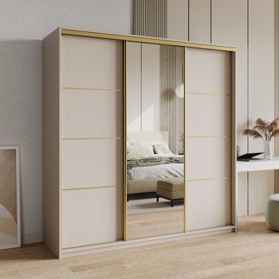 Szafa Przesuwna VARO 200 cm z Lustrem Szafa Trzydrzwiowa z Szufladami