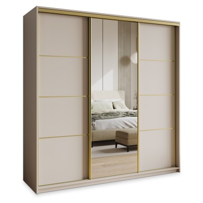 Szafa Przesuwna VARO 200 cm z Lustrem Szafa Trzydrzwiowa z Szufladami