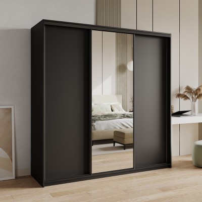 Szafa Przesuwna TAVI 200 cm z Lustrem Szafa Trzydrzwiowa z Szufladami