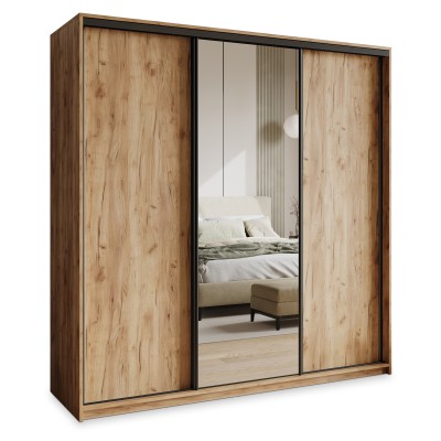 Szafa Przesuwna TAVI 200 cm z Lustrem Szafa Trzydrzwiowa z Szufladami