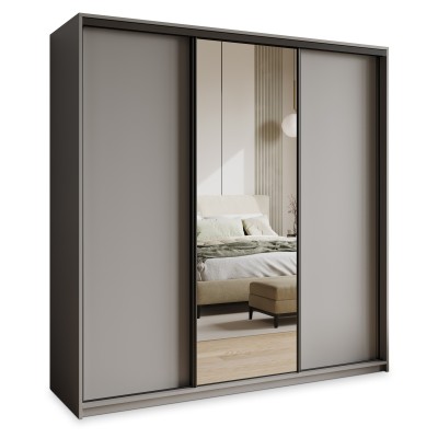 Szafa Przesuwna TAVI 200 cm z Lustrem Szafa Trzydrzwiowa z Szufladami