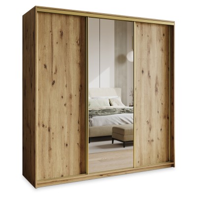 Szafa Przesuwna TAVI 200 cm z Lustrem Szafa Trzydrzwiowa z Szufladami