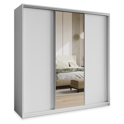 Szafa Przesuwna TAVI 200 cm z Lustrem Szafa Trzydrzwiowa z Szufladami