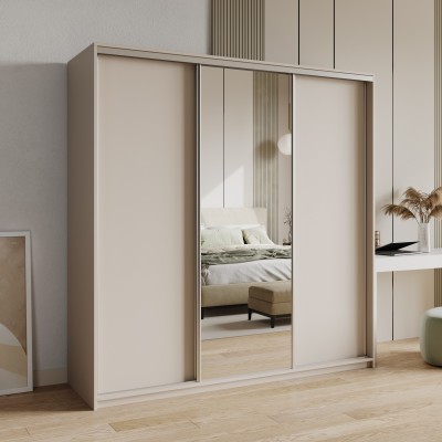 Szafa Przesuwna TAVI 200 cm z Lustrem Szafa Trzydrzwiowa z Szufladami