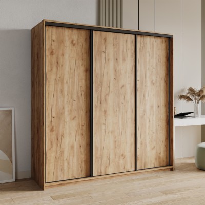 Szafa Przesuwna NISSE 200 cm Szafa Trzydrzwiowa z Szufladami