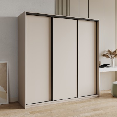 Szafa Przesuwna NISSE 200 cm Szafa Trzydrzwiowa z Szufladami