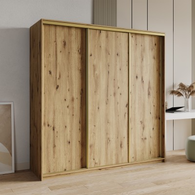 Szafa Przesuwna NISSE 200 cm Szafa Trzydrzwiowa z Szufladami