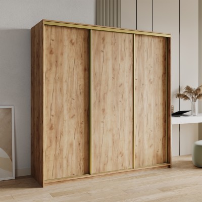 Szafa Przesuwna NISSE 200 cm Szafa Trzydrzwiowa z Szufladami