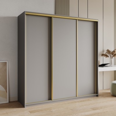 Szafa Przesuwna NISSE 200 cm Szafa Trzydrzwiowa z Szufladami