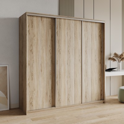 Szafa Przesuwna NISSE 200 cm Szafa Trzydrzwiowa z Szufladami