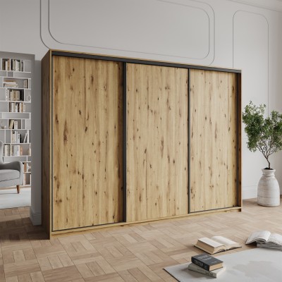 Szafa Przesuwna NISSE 270 cm Szafa Trzydrzwiowa z Szufladami