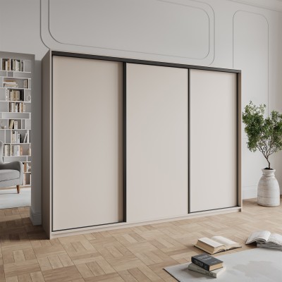 Szafa Przesuwna NISSE 270 cm Szafa Trzydrzwiowa z Szufladami